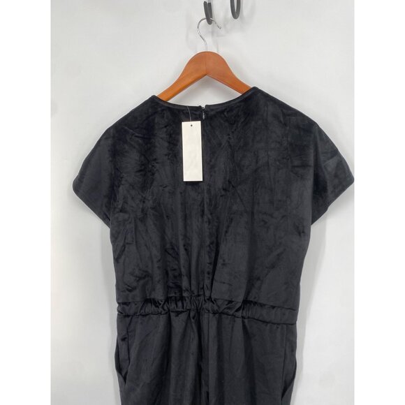 NWTNWT PIPER AND SCOOT VELVER JUMPSUIT BLACK SIZE SMALL WAIST DRAWSTRING - Picture 3 of 5
